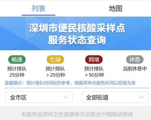 深圳市便民核酸采樣點服務狀態查詢入口及信息咨詢服務指南